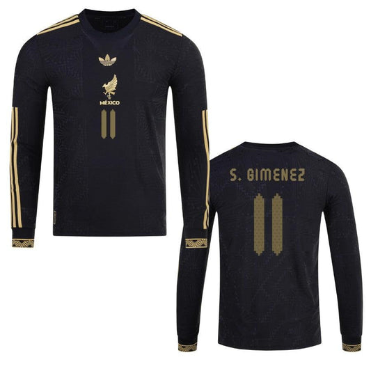 Mexico Santiago Giménez 2025 Special Edition Long Sleeve Authentic Player [Slim Fit] Player [Slim Fit] Player [Slim Fit] Player Third Jersey by adidas