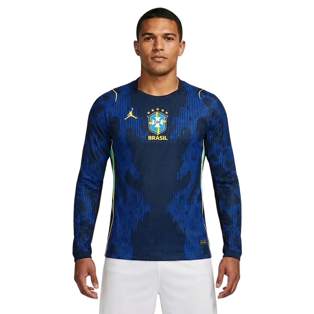 Brazil 2026 Away Player Version Long-Sleeve Jersey [Slim Fit] - Jersey Zone