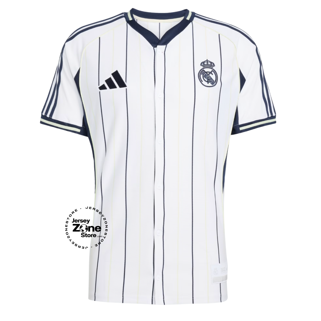 Real Madrid Home Jersey 2025/26 - Version Baseball US Pack