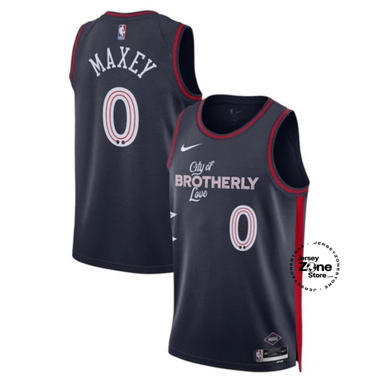 Tyrese Maxey Philadelphia 76ers Unisex 23/24 NBA Jersey - Navy - City Edition
