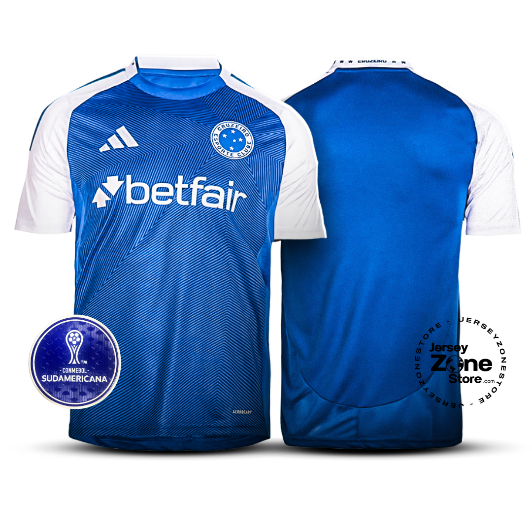 Cruzeiro 2025 Home  Fan Version com Patch Sudamericana
