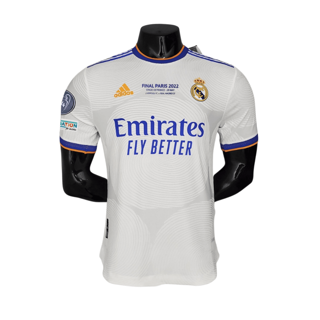Real Madrid Home Authentic Player [Slim Fit] Player [Slim Fit] Player [Slim Fit] Player 2021/22 Vini JR. 20 FIFA WCC Patch UCL UEFA Foundation Patches - Slim Fit