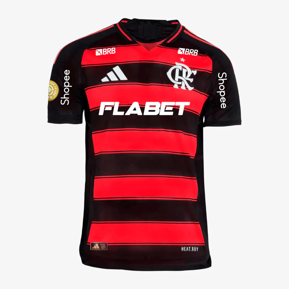Camisa Adidas Flamengo 2025/26 I Authentic Com Patrocínios + Patch Mundial [Slim Fit]