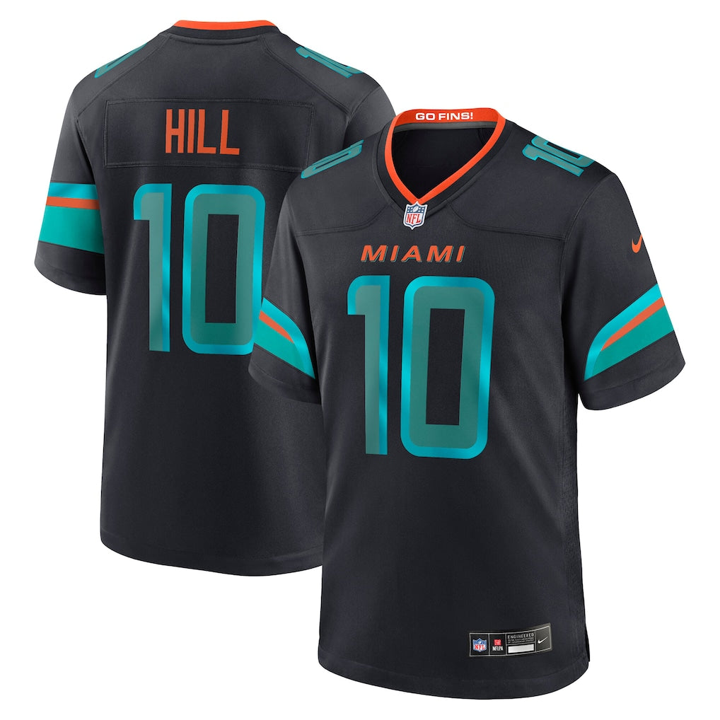 Men's Nike Tyreek Hill Pitch Blue Miami Dolphins 2025 Rivalries Jersey - NFL