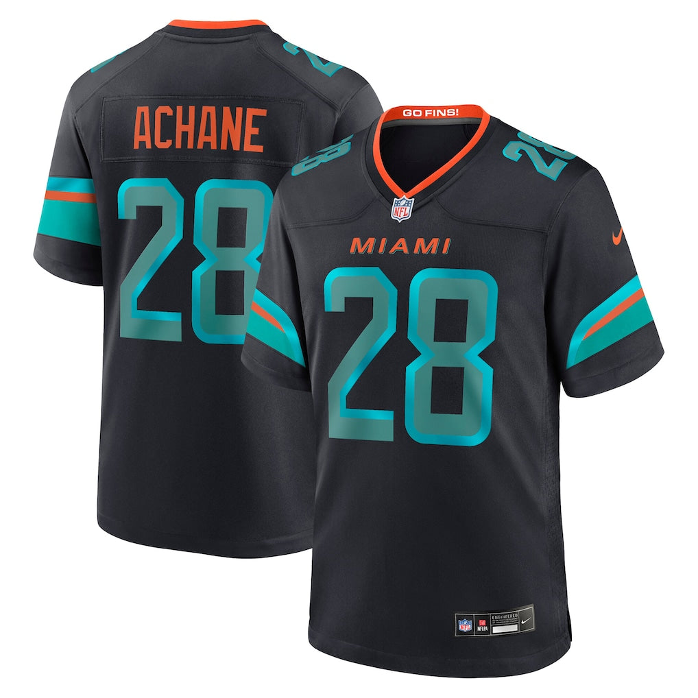 Men's Nike De’Von Achane Pitch Blue Miami Dolphins 2025 Rivalries Jersey NFL