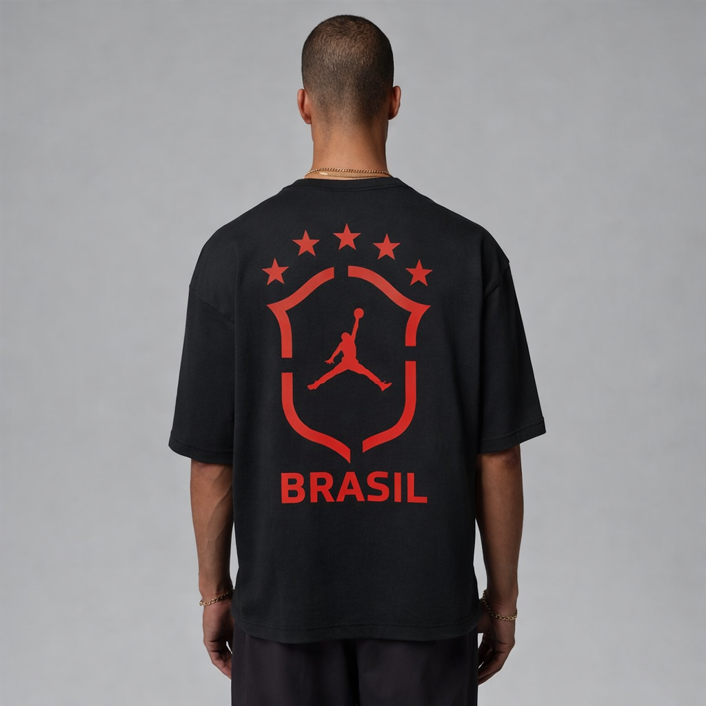 Brazil Air Jordan 85 Oversized Red-Black - Jersey Zone