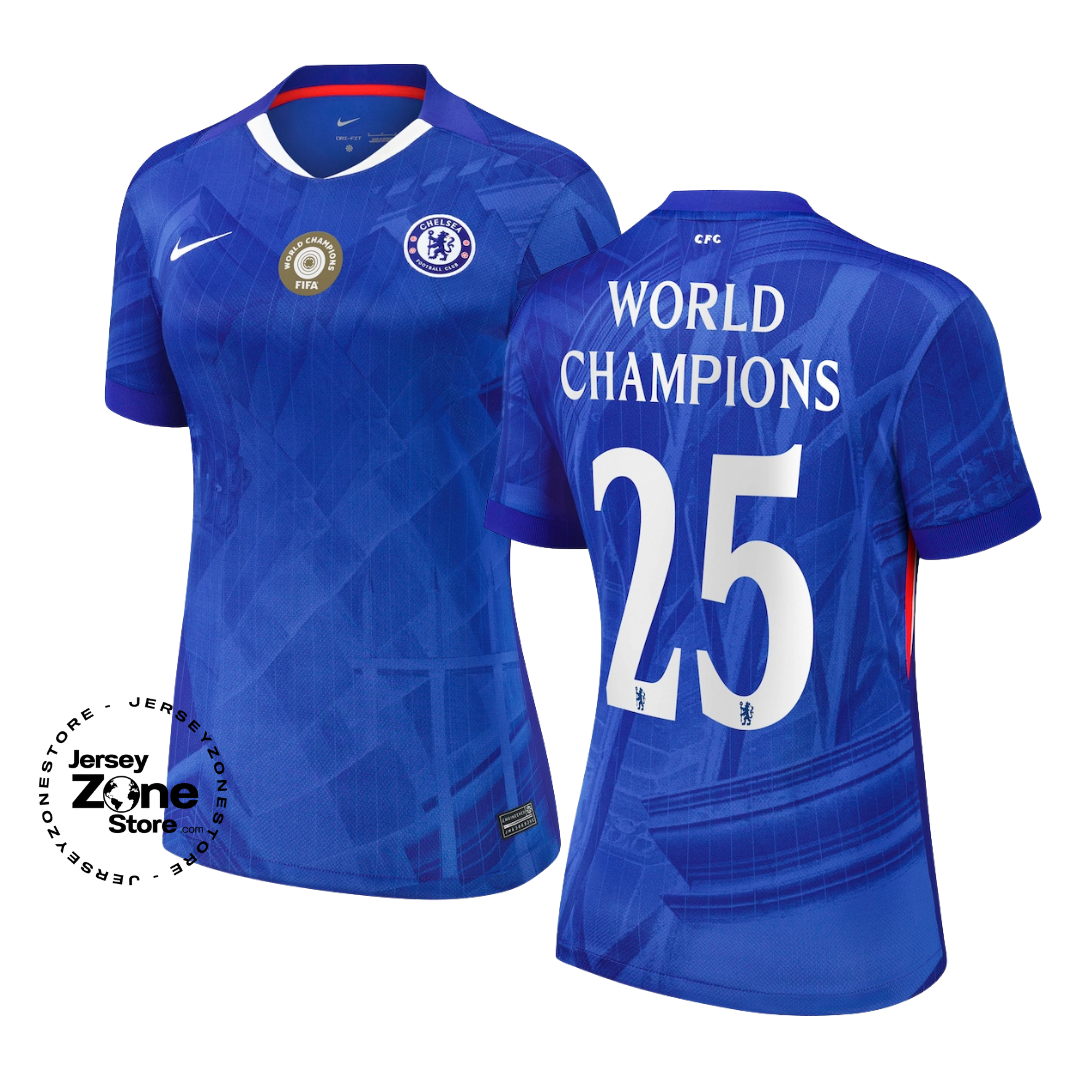 Chelsea Home Women 2025-26 World Champions 25 printing