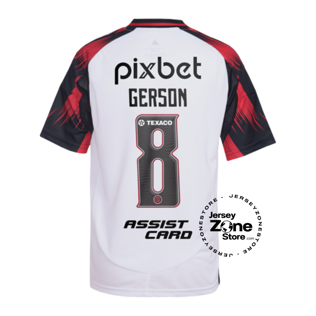 Flamengo 2025/26 Away - Gerson  #8 - Fan version All Sponsor