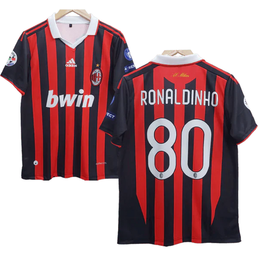 AC Milan Ronaldinho Embroidery Retrô Jersey - Collection