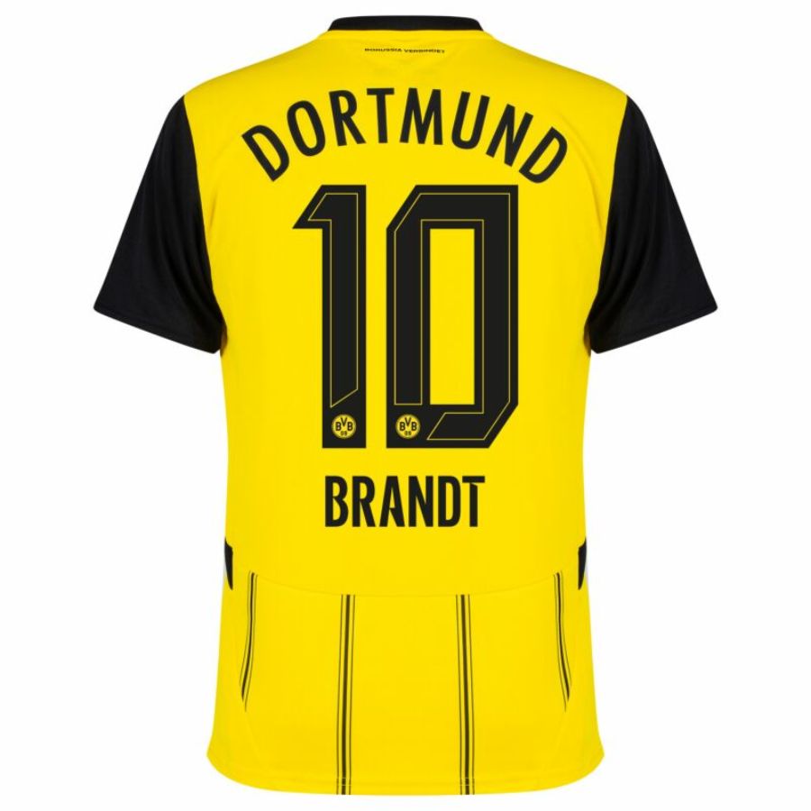 Borussia Dortmund Brandt 10 Home 2024/25 Patches UCL UEFA Foundation (Official Printing)