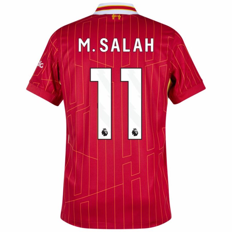 Liverpool Mohamed Salah 11 Home 2024/25 Patches UCL UEFA Foundation (Official Printing)