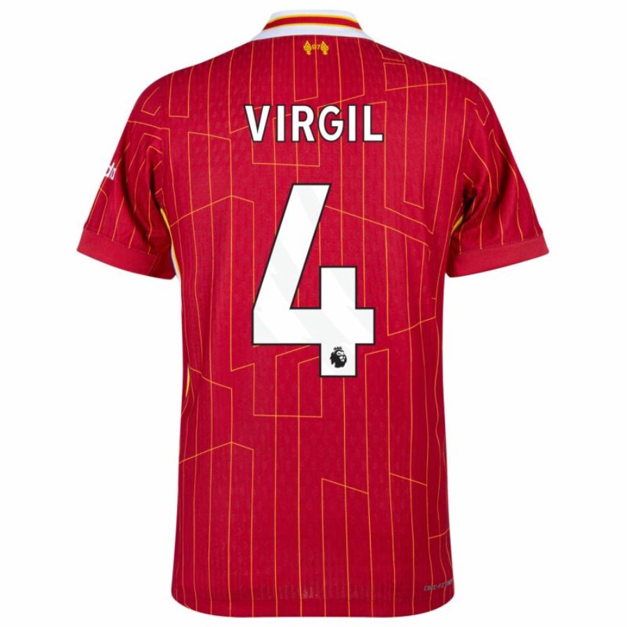 Liverpool Virgil 4 Home 2024/25 Patches UCL UEFA Foundation (Official Printing)