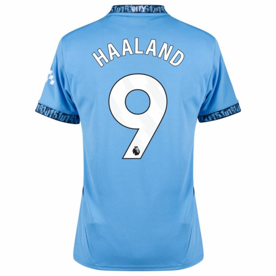 Manchester City De Haaland 9 Home 2024/25 Patches UCL UEFA Foundation (Official Printing)