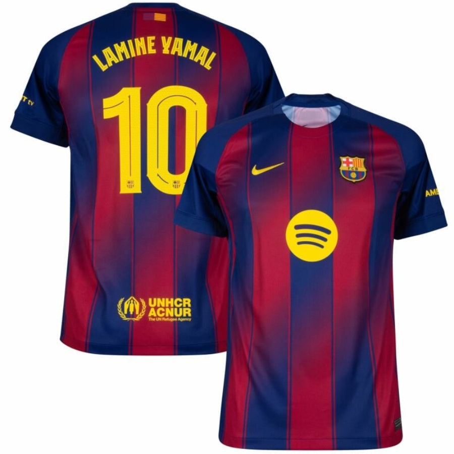 Barcelona Lamine Yamal 10 Home Fan Jersey 2025/26 - Patchs UCL UEFA