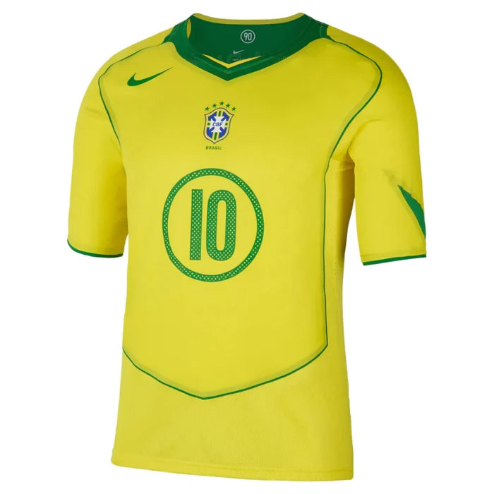 Brazil 2004 I Home Jersey - Retro Version - Ronaldinho #10