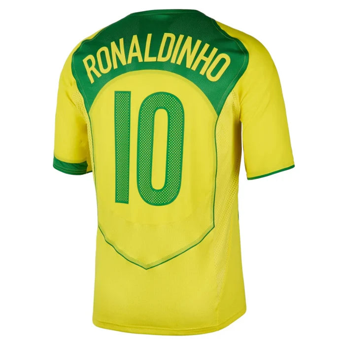 Brazil 2004 I Home Jersey - Retro Version - Ronaldinho #10