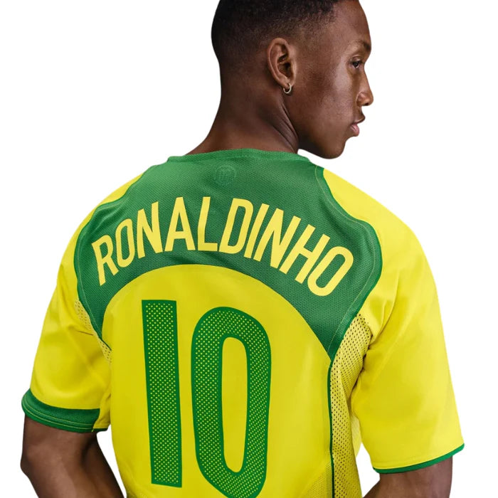 Brazil 2004 I Home Jersey - Retro Version - Ronaldinho #10
