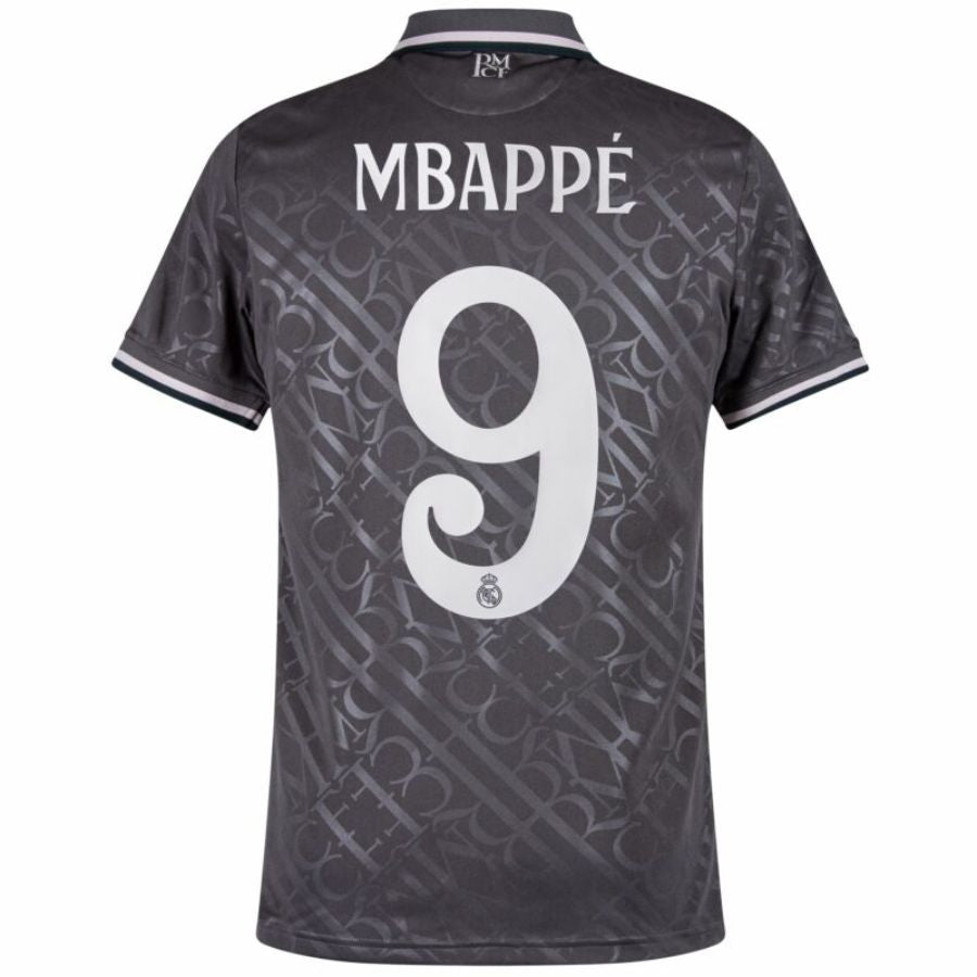 Real Madrid Mbappé 9 Third Fan Jersey 2024/25 Patches UCL UEFA Foundation (Official Printing)