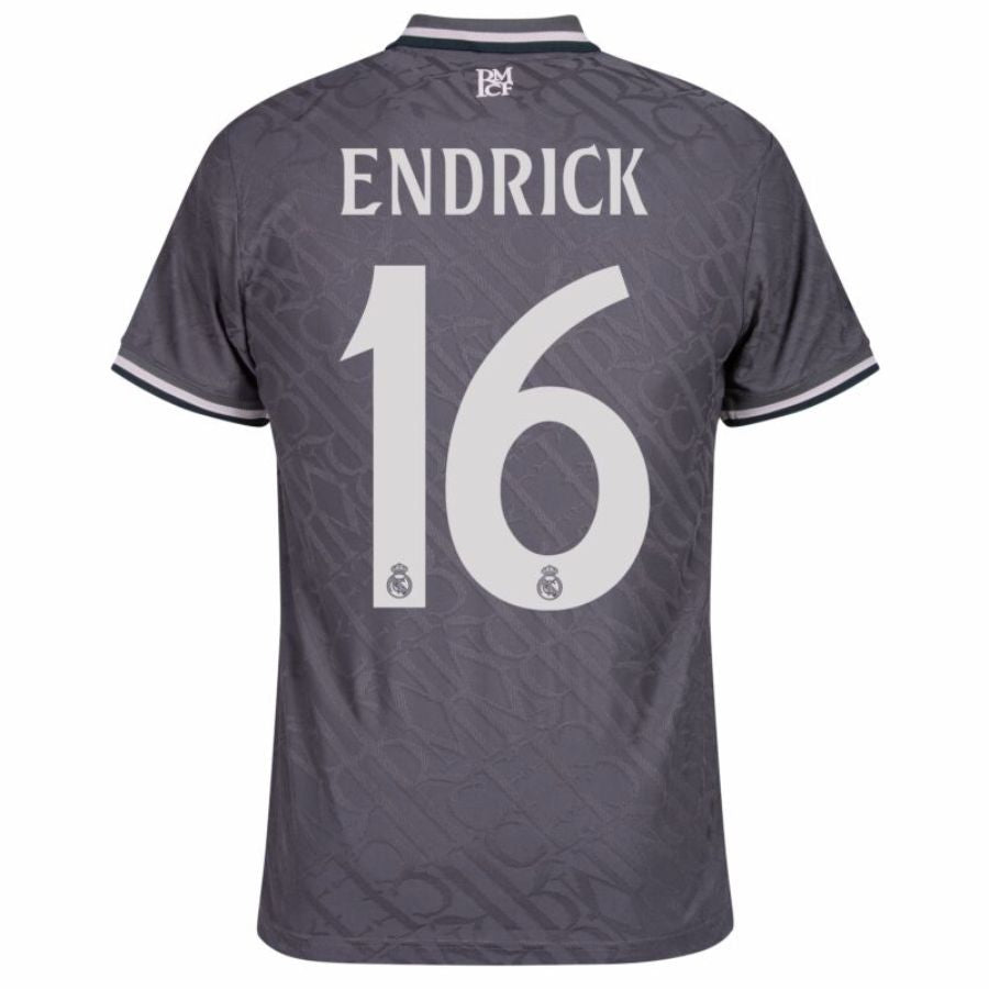 Real Madrid Endrick 16 Third Fan Jersey 2024/25 Patches UCL UEFA Foundation (Official Printing)