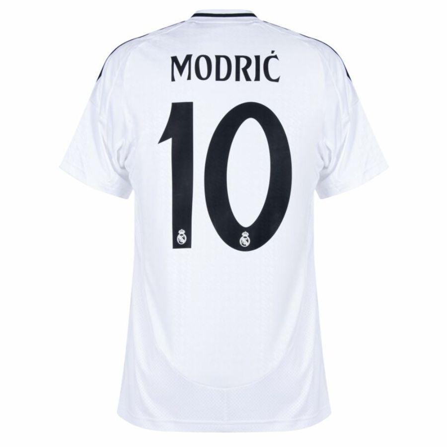 Real Madrid Modric 10 Home Fan Jersey 2024/25 Patches UCL UEFA Foundation (Official Printing)
