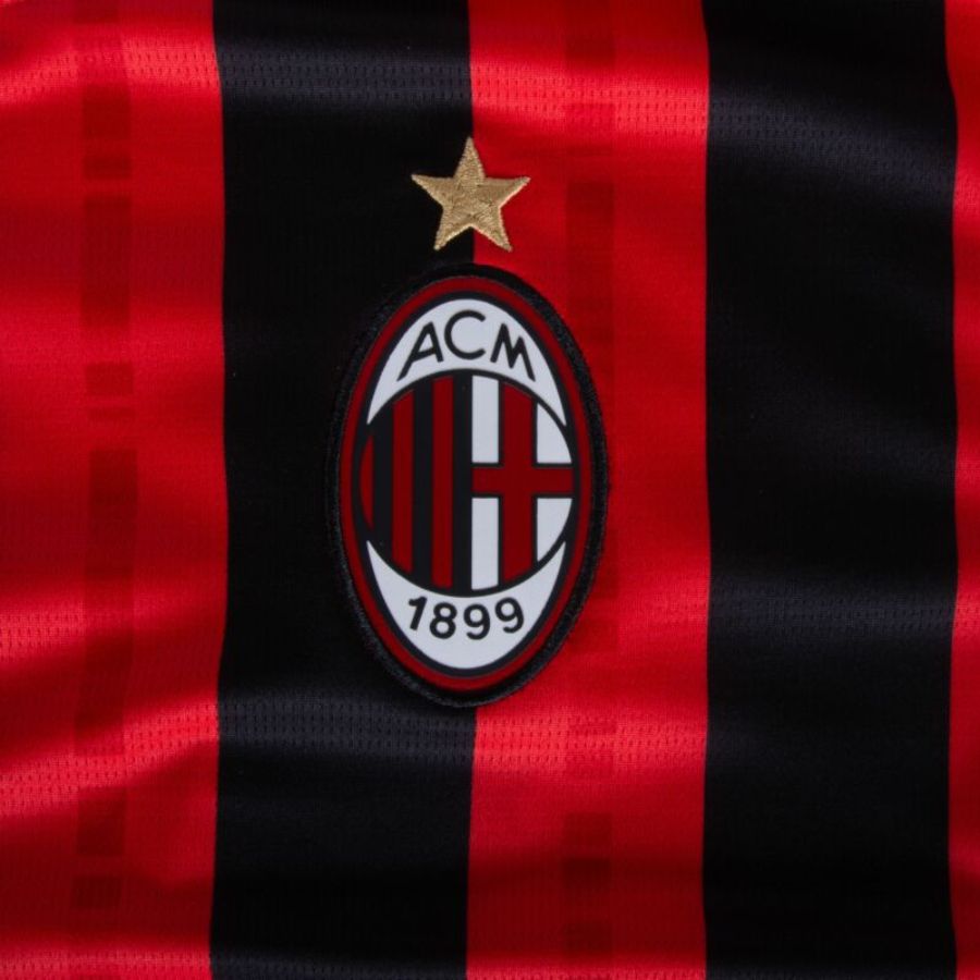 AC Milan Rafa Leão 10 Home Fan Jersey 2024/25 Patches UCL UEFA Foundation (Official Printing) - Jersey Zone