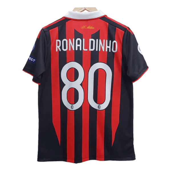 AC Milan Ronaldinho Embroidery Retrô Jersey - Collection