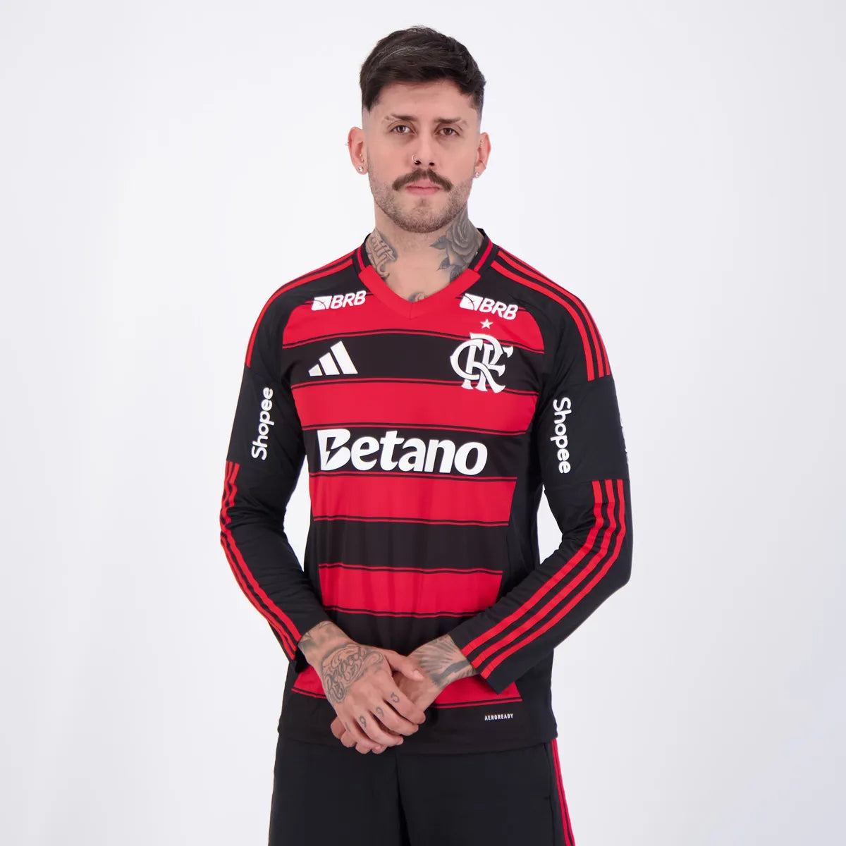 Camisa Manga Longa Adidas Flamengo 2025/26 I All Sponsor