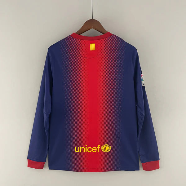 Barcelona 12/13 I Home Jersey - Long Sleeve Retro Version