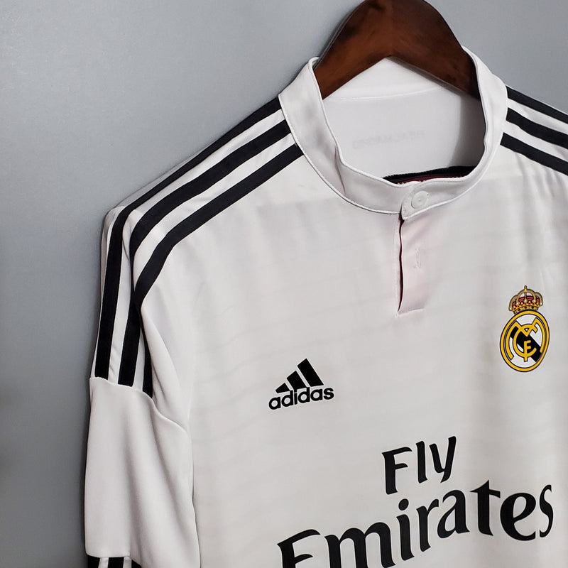 Camisa Real Madrid Titular 14/15 - Retro Manga Comprida