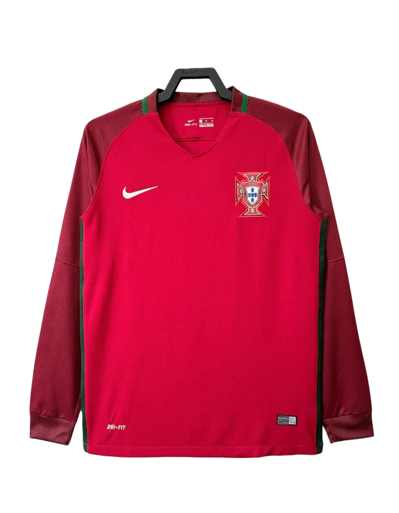 Portugal 2016 I Home Jersey - Long Sleeve Retro Version