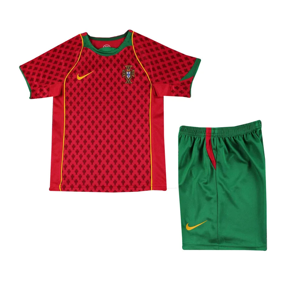Kids Retro Portugal Home Jersey 2004