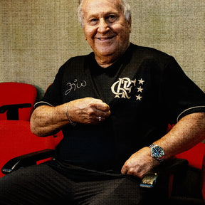 Camisa Flamengo Zico 1981 Preto e Ouro Retrô Masculina - Zico #10