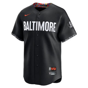 Jersey MLB Baltimore Orioles Nike Black City Connect Adley Rutschman 35 Torcedor Masculina Preta