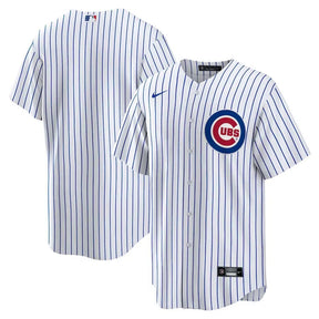 Jersey MLB Chicago Cubs Nike Home Torcedor Masculina Listrada Branca