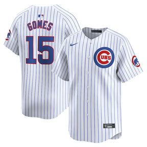 Jersey MLB Chicago Cubs Nike Home Torcedor Masculina Listrada Branca Yan Gomes 15