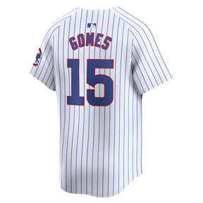 Jersey MLB Chicago Cubs Nike Home Torcedor Masculina Listrada Branca Yan Gomes 15