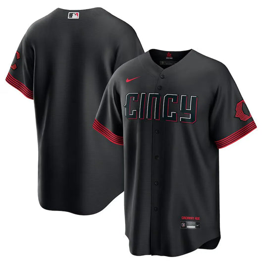 Jersey MLB Cincinnati Reds  Connect City Torcedor Masculina Preta
