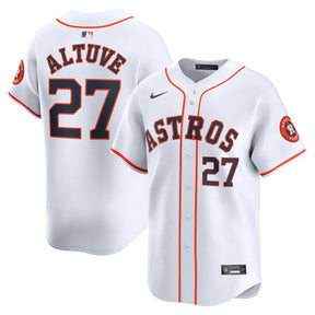 Jersey MLB Houston Astros Nike Jose Altuve 27 White Home Torcedor Masculina Branca