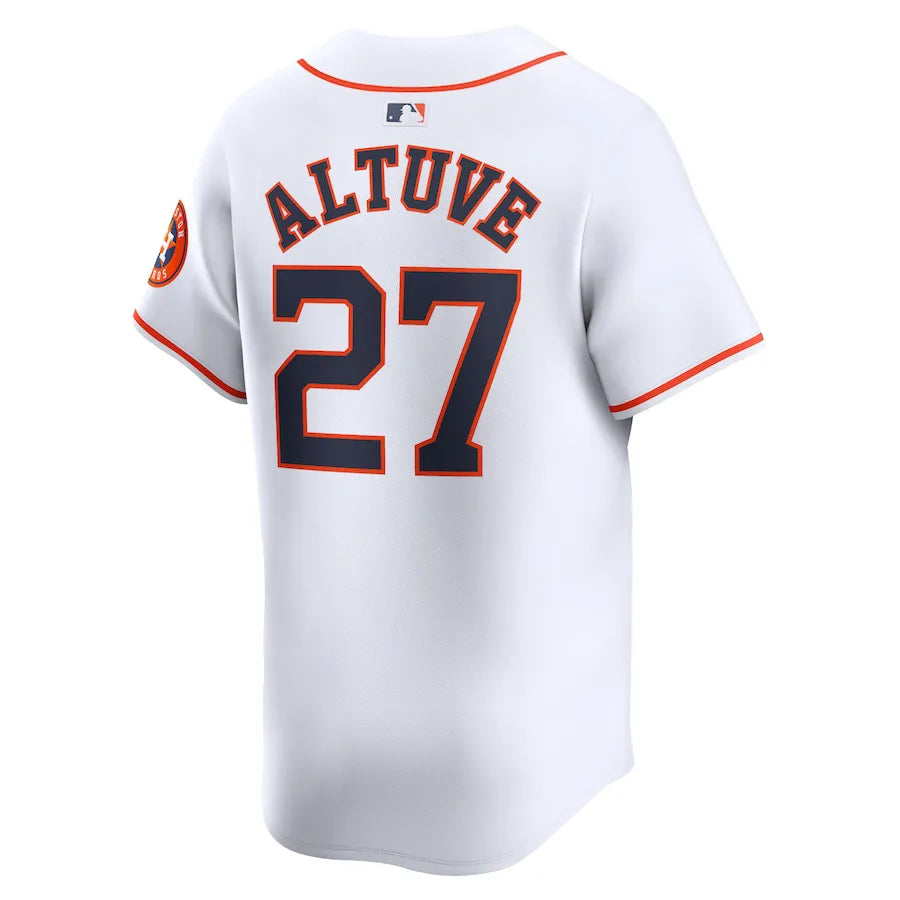 Jersey MLB Houston Astros Nike Jose Altuve 27 White Home Torcedor Masculina Branca