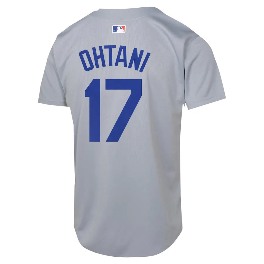 Jersey MLB Los Angeles Dodgers Away Nike Torcedor Masculina Cinza Shohei Ohtani 17