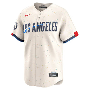 Jersey MLB Los Angeles Dodgers City Connect Nike Torcedor Masculina Bege