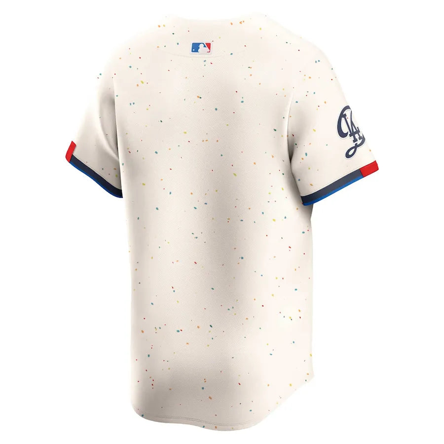 Jersey MLB Los Angeles Dodgers City Connect Nike Torcedor Masculina Bege