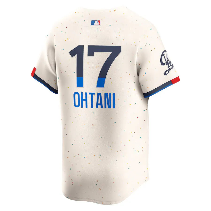 Jersey MLB Los Angeles Dodgers City Connect Nike Torcedor Masculina Bege Shohei Ohtani 17