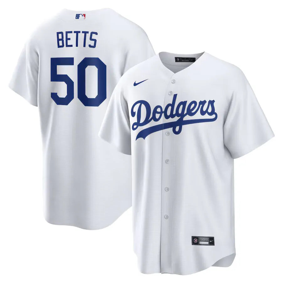 Jersey MLB Los Angeles Dodgers I Nike Torcedor Masculina Branca Mookie Betts 50