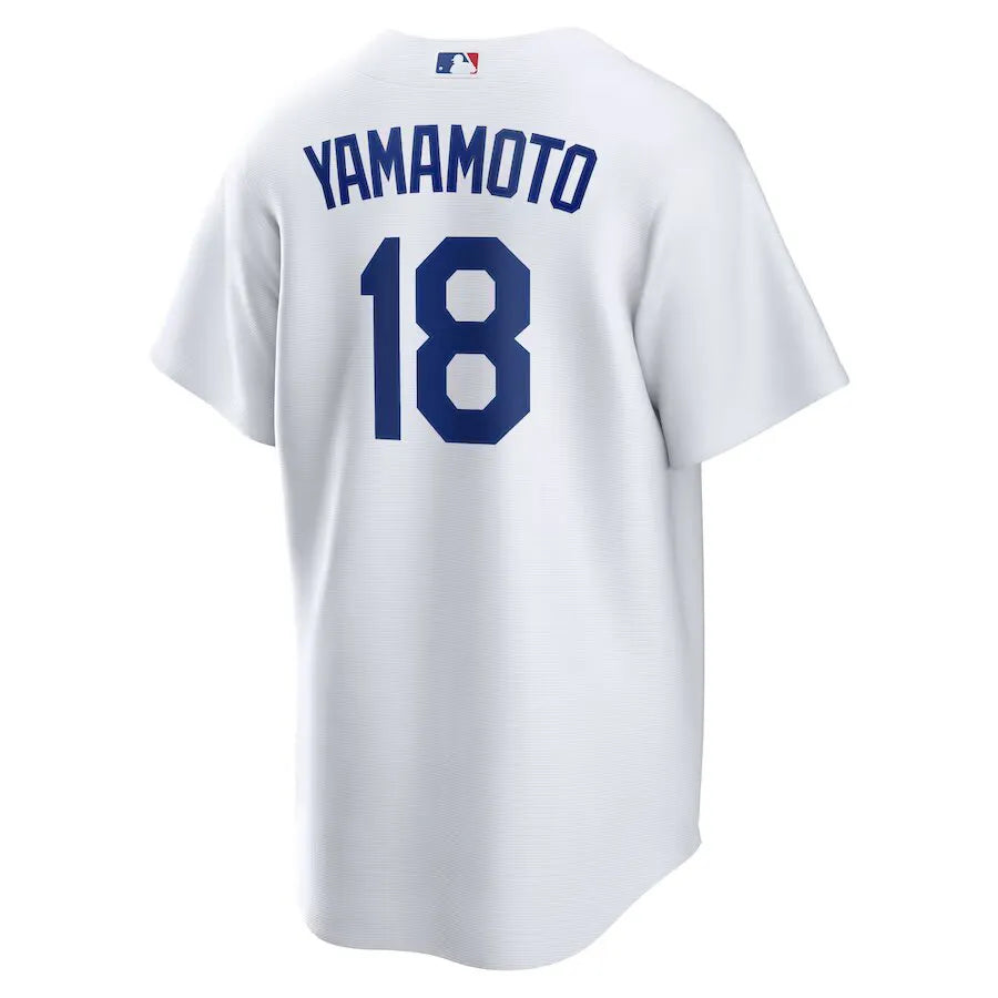 Jersey MLB Los Angeles Dodgers I Nike Torcedor Masculina Branca Yoshinobu Yamamoto 18