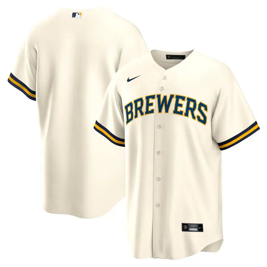 Jersey MLB Milwaukee Brewers Nike Home Torcedor Masculina Bege
