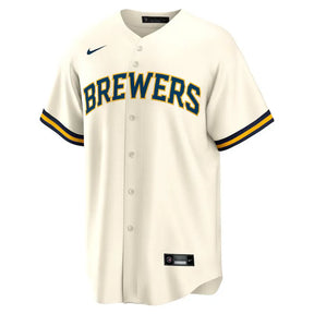 Jersey MLB Milwaukee Brewers Nike Home Torcedor Masculina Bege