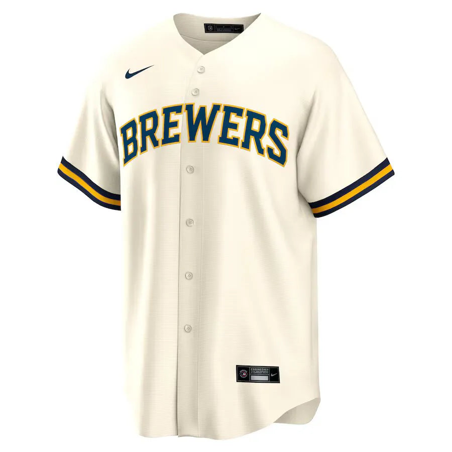 Jersey MLB Milwaukee Brewers Nike Home Torcedor Masculina Bege