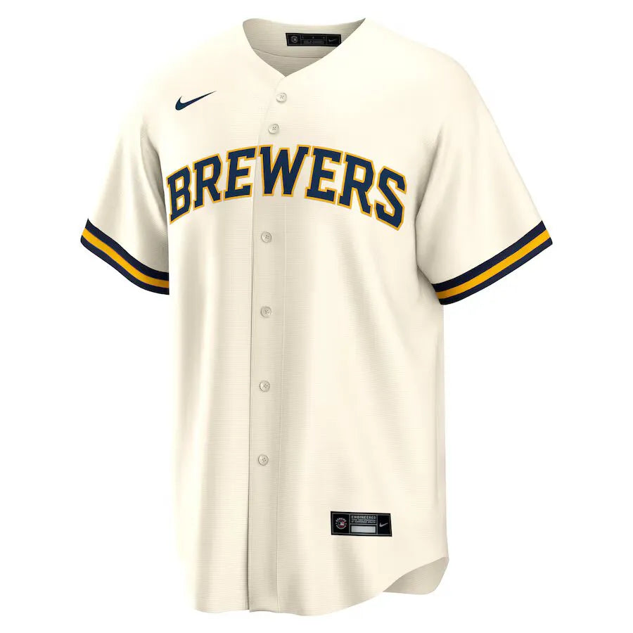 Jersey MLB Milwaukee Brewers Nike Home Torcedor Masculina Bege Christian Yelich 22