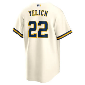 Jersey MLB Milwaukee Brewers Nike Home Torcedor Masculina Bege Christian Yelich 22